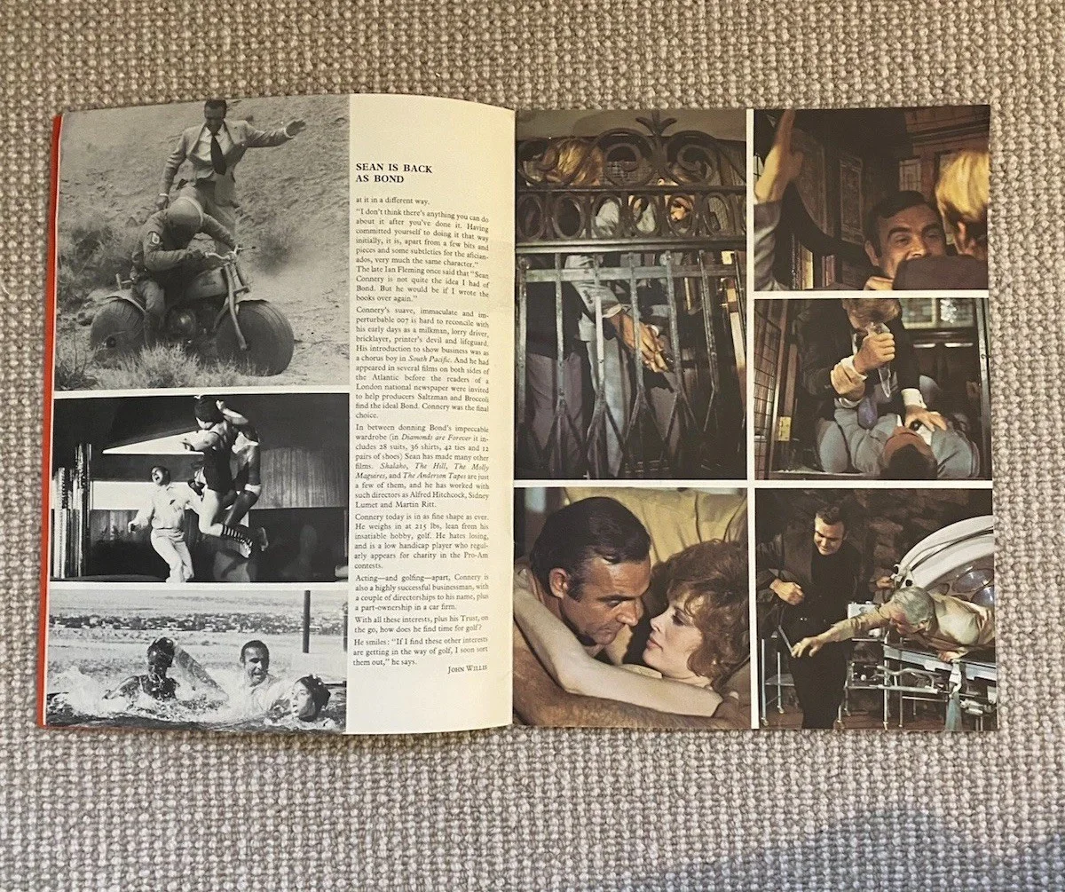 James Bond 007 - Diamonds Are Forever Original Film Brochure 1971 Good Condition, изображение 3