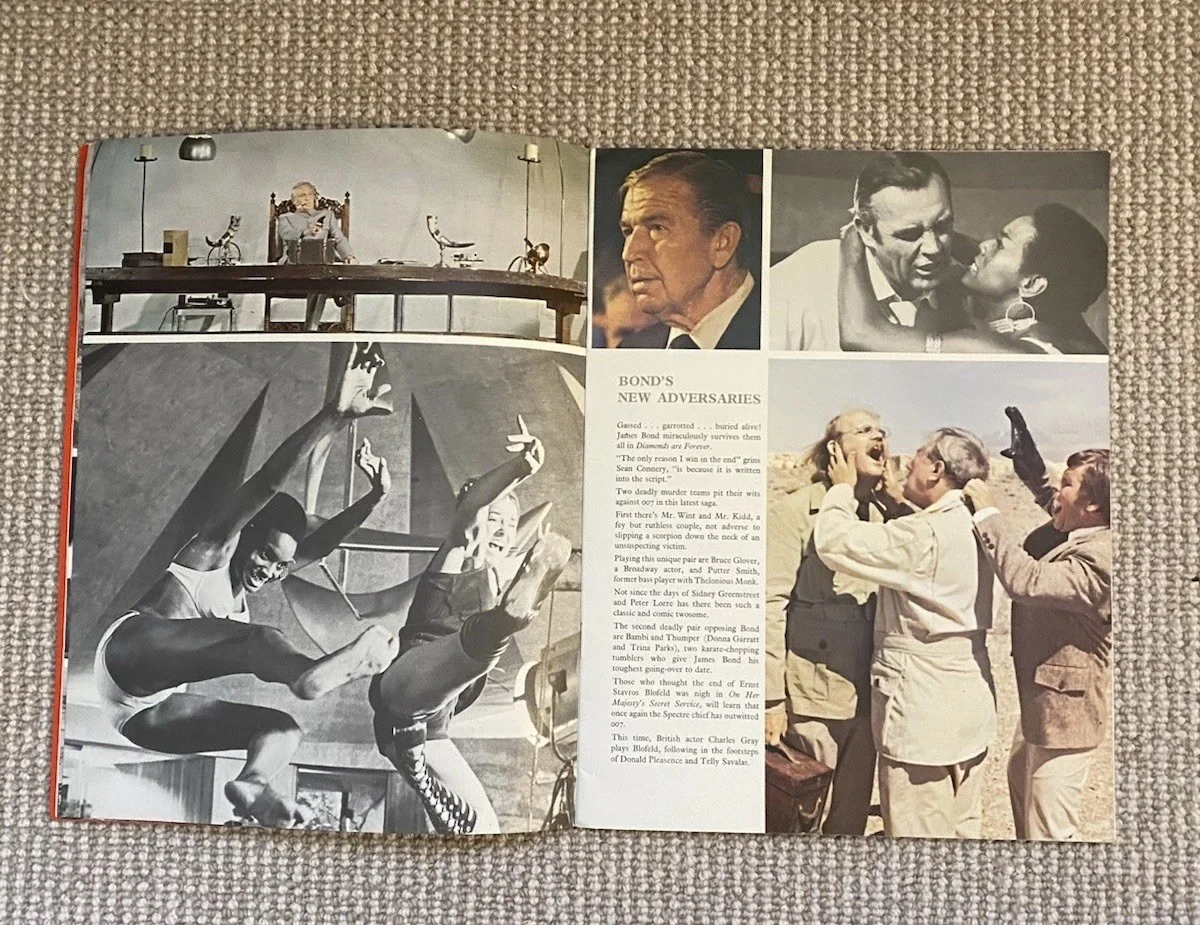 James Bond 007 - Diamonds Are Forever Original Film Brochure 1971 Good Condition, изображение 4