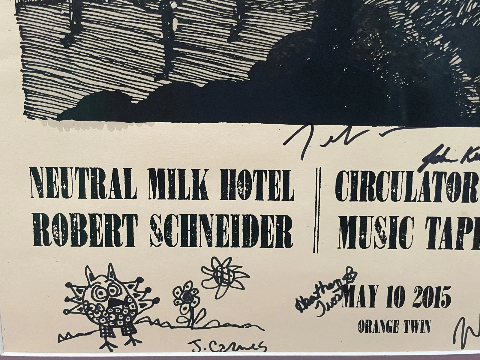 Neutral Milk Hotel - Orange Twin Signed Poster, Custom Framed (Jeff Mangum), изображение 3