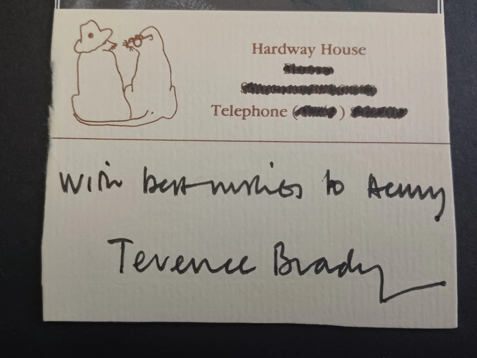 Terence Brady (d. 2016) Signed 3.25" x 6.75" Photo - Pig in the Middle - Actor, изображение 2