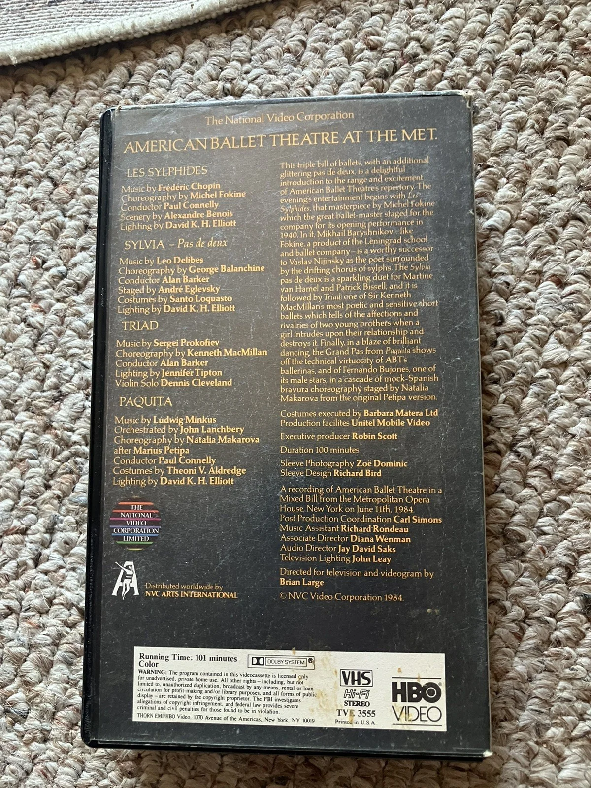 MIKHAIL BARYSHNIKOV SIGNED VHS TAPE - AMERICAN BALLET THEATRE MET, изображение 2
