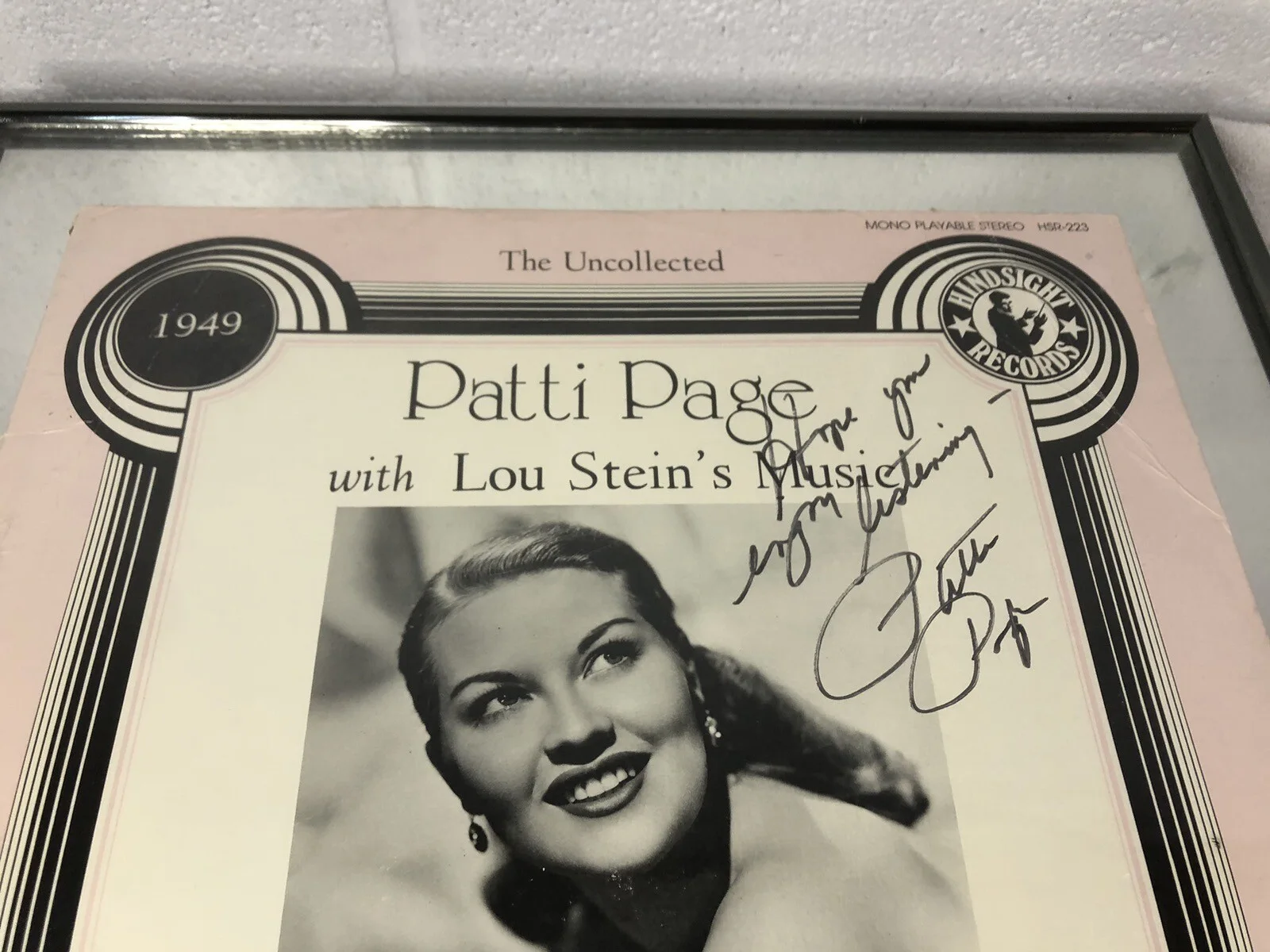 Vintage Patti Page Signed Autograph Vinyl Record The Uncollected Mirror Framed, image 2