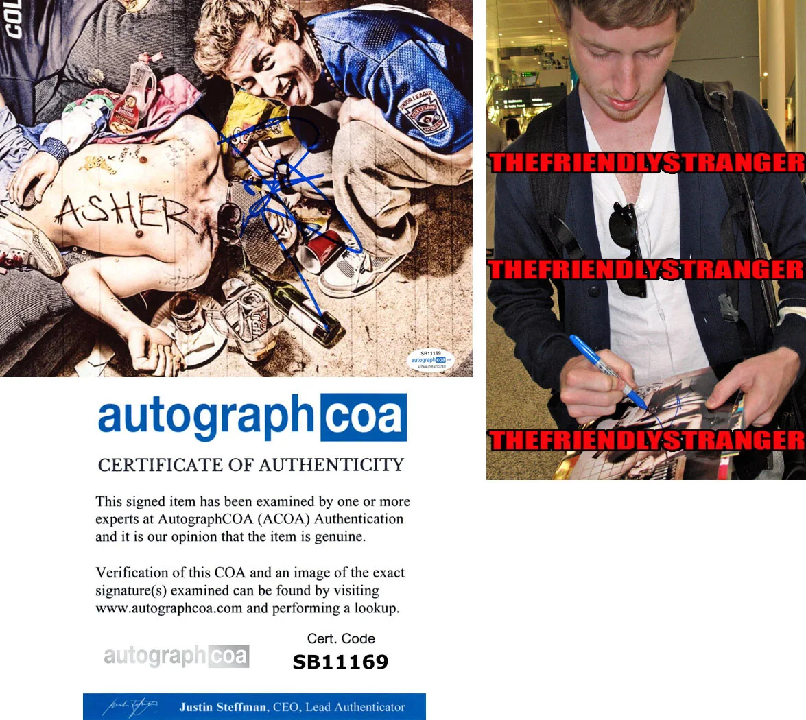 ASHER ROTH — Asher Roth signed Auto 8x10 Photo RAPPER Proof d EMINEM I Love College ACOA COA