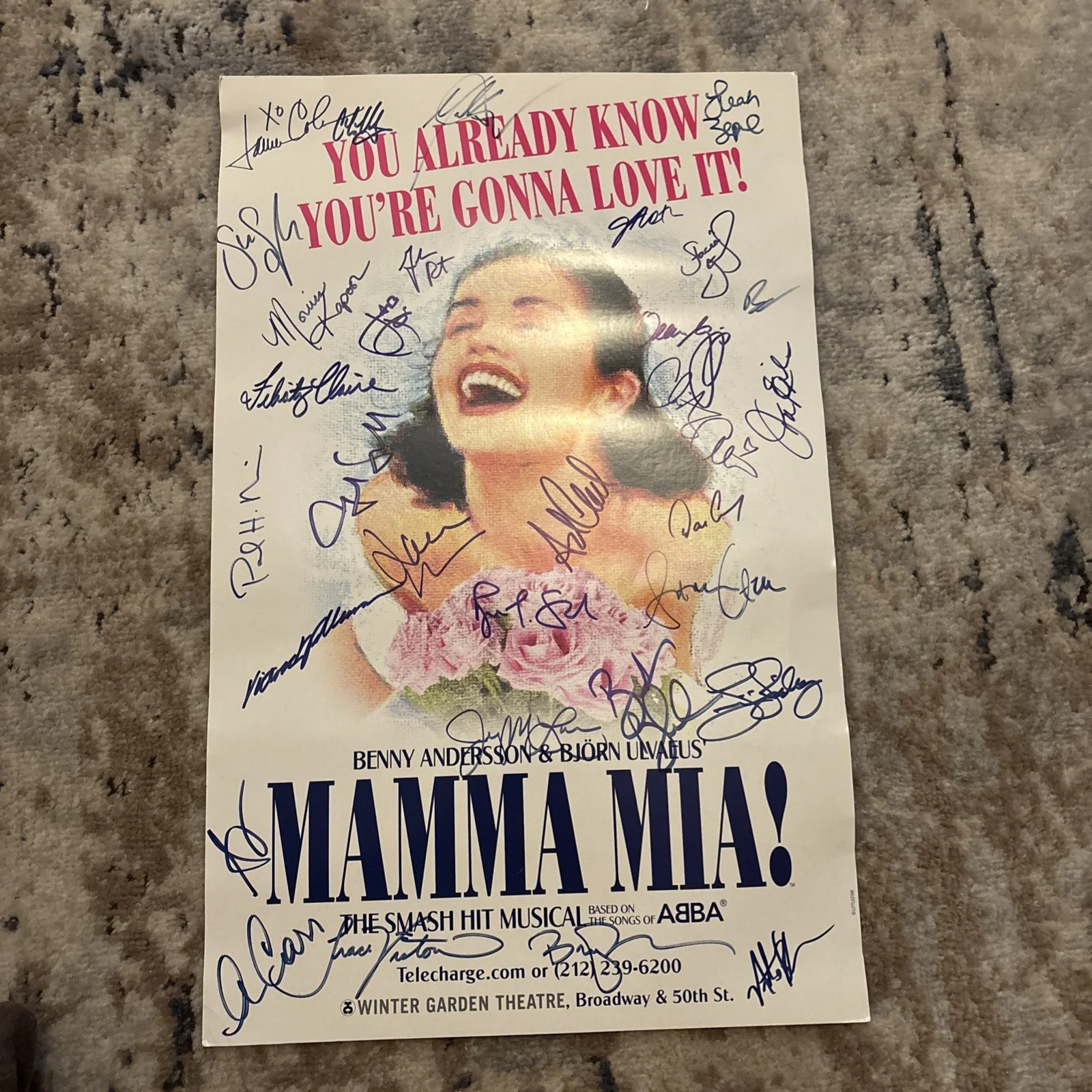 Cast — Mamma Mia ! Broadway Poster Signed By Cast ABBA With CD, image 2