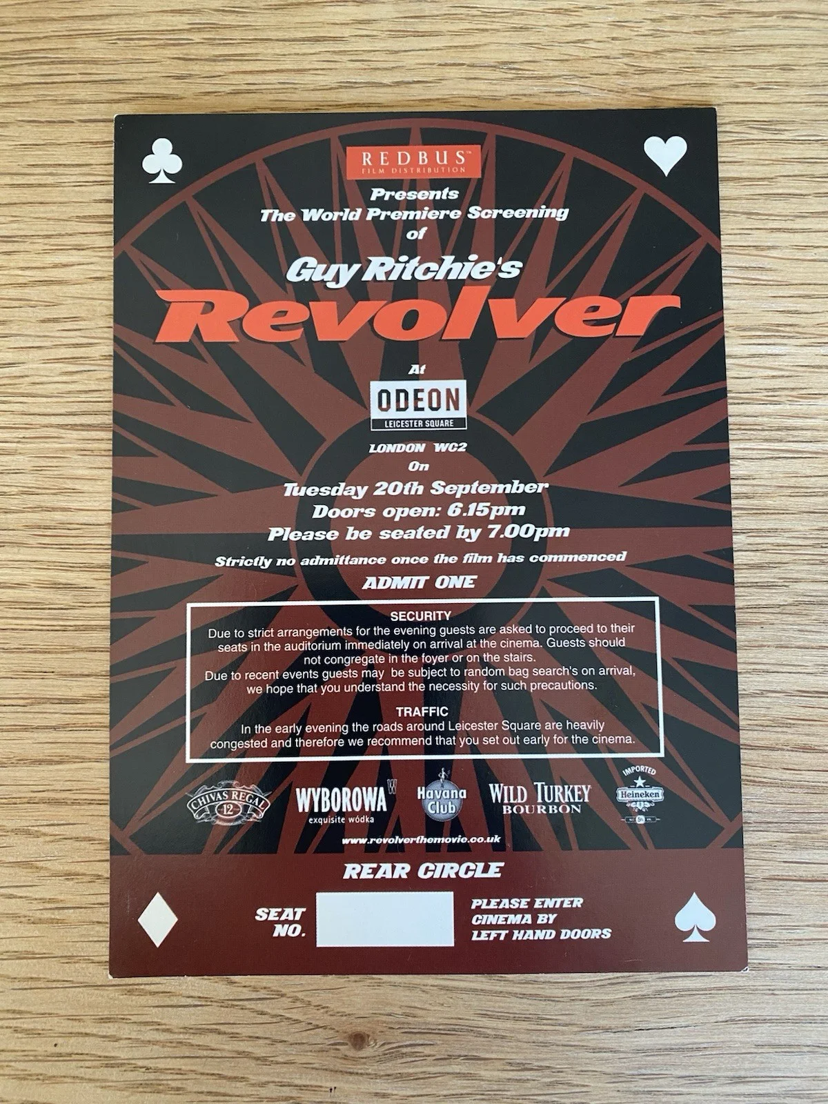 Guy Ritchie’s REVOLVER - World Premiere TICKET Odeon Leicester 20/09/2005, image 2