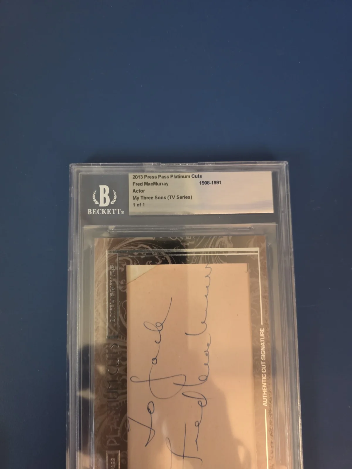 Fred Macmurray — Fred MacMurray Press Proof Platinum Cuts Authenticed by Beckett 1/1, image 2