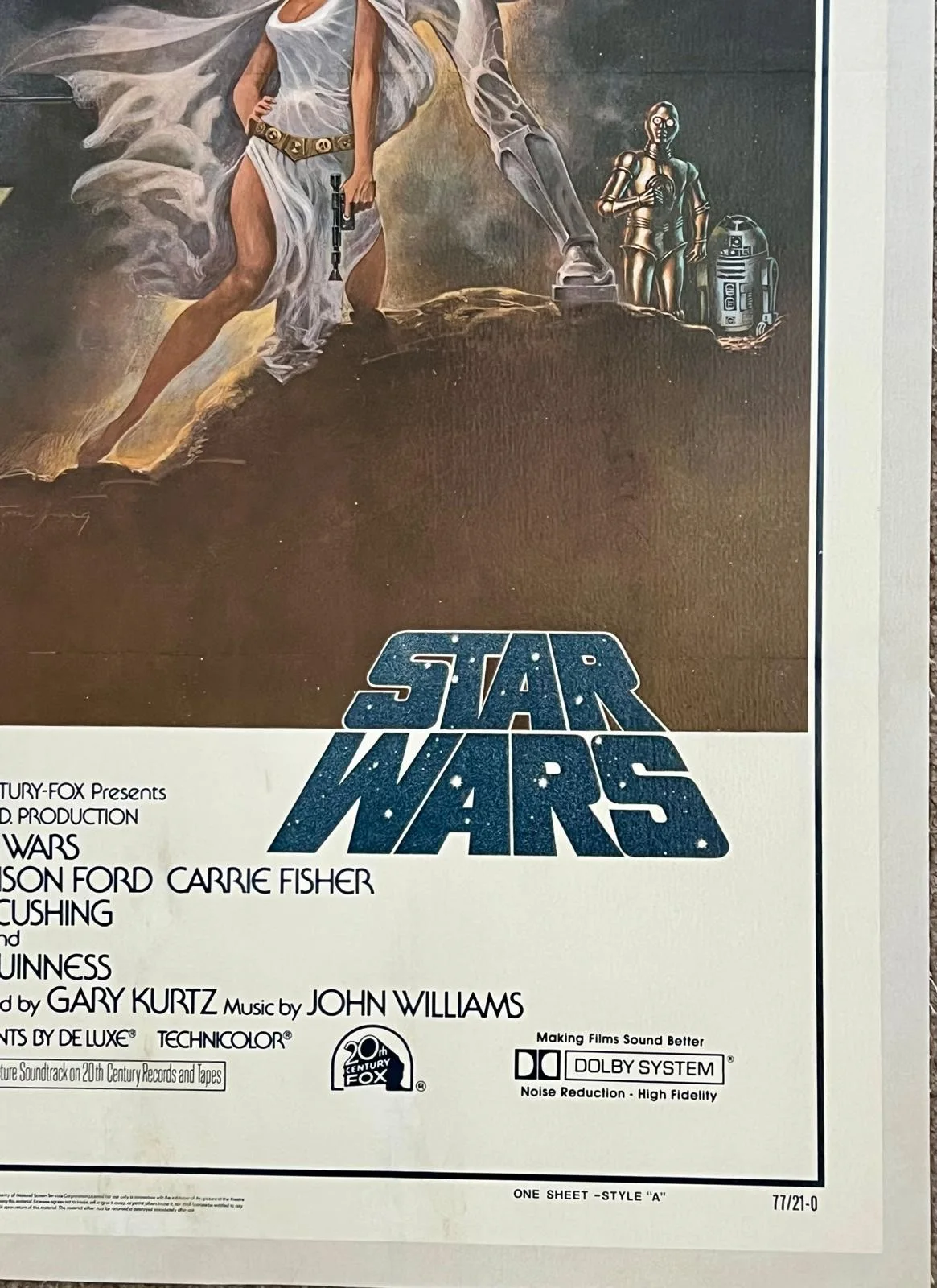 Star Wars Style A FIRST PRINTING US One Sheet LINEN BACKED Film Poster 1977 JUNG, изображение 3