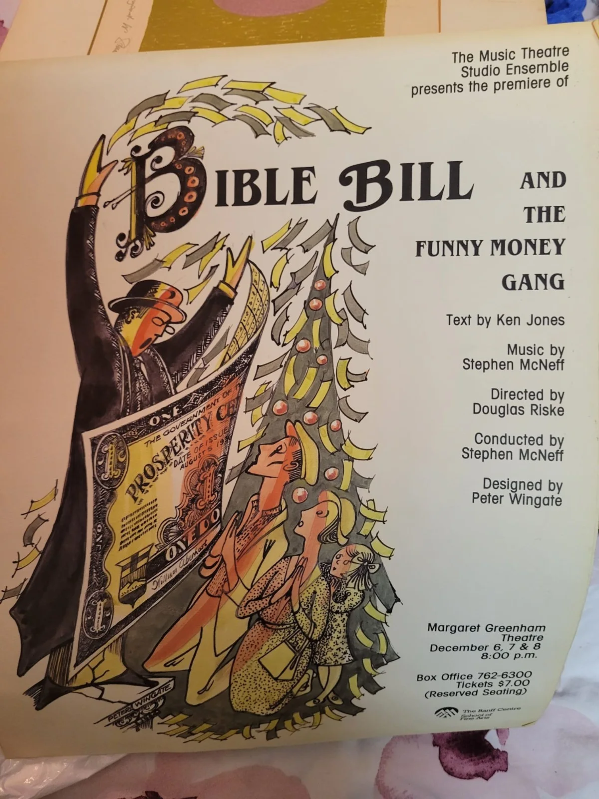 1984 Banff Theatre Poster + Signed Set Designs | Bible Bill & the Funny Money..., изображение 2