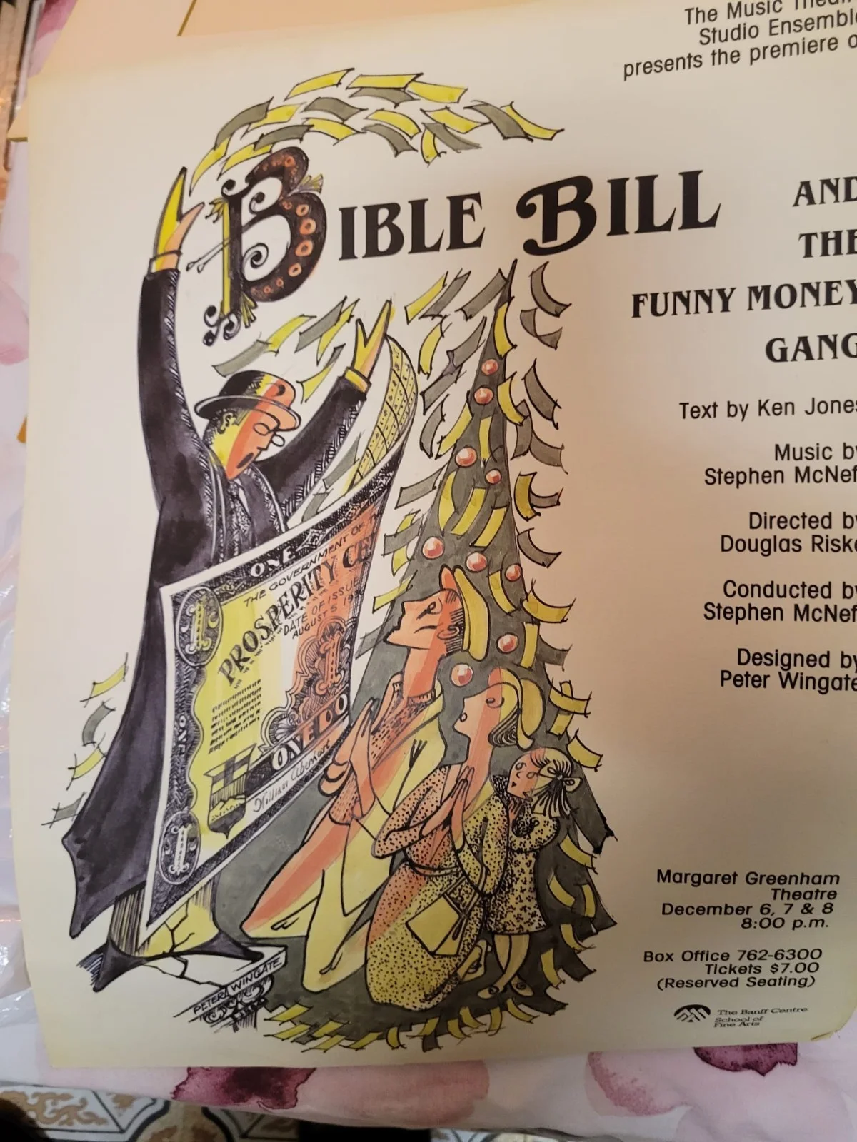 1984 Banff Theatre Poster + Signed Set Designs | Bible Bill & the Funny Money..., изображение 3