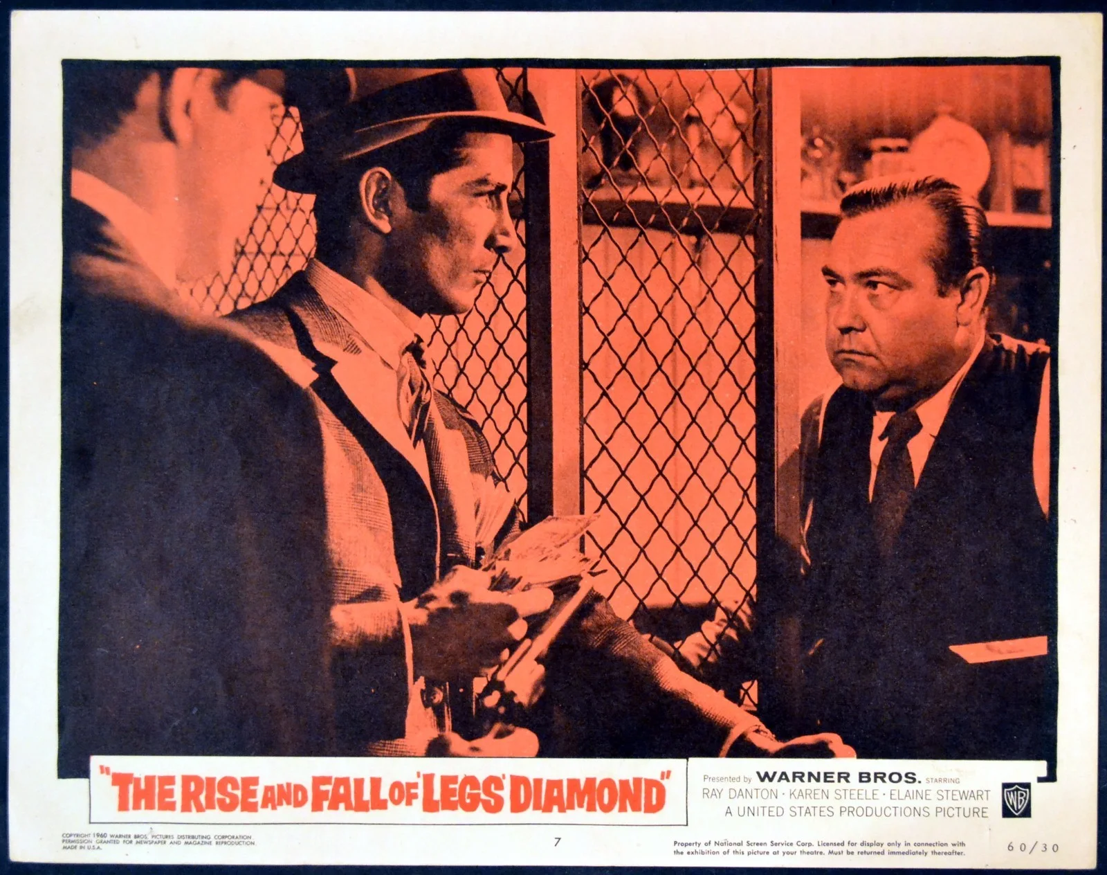 RISE AND FALL OF LEGS DIAMOND 1960 Ray Danton, Budd Boetticher 2 LOBBY CARDS, изображение 2