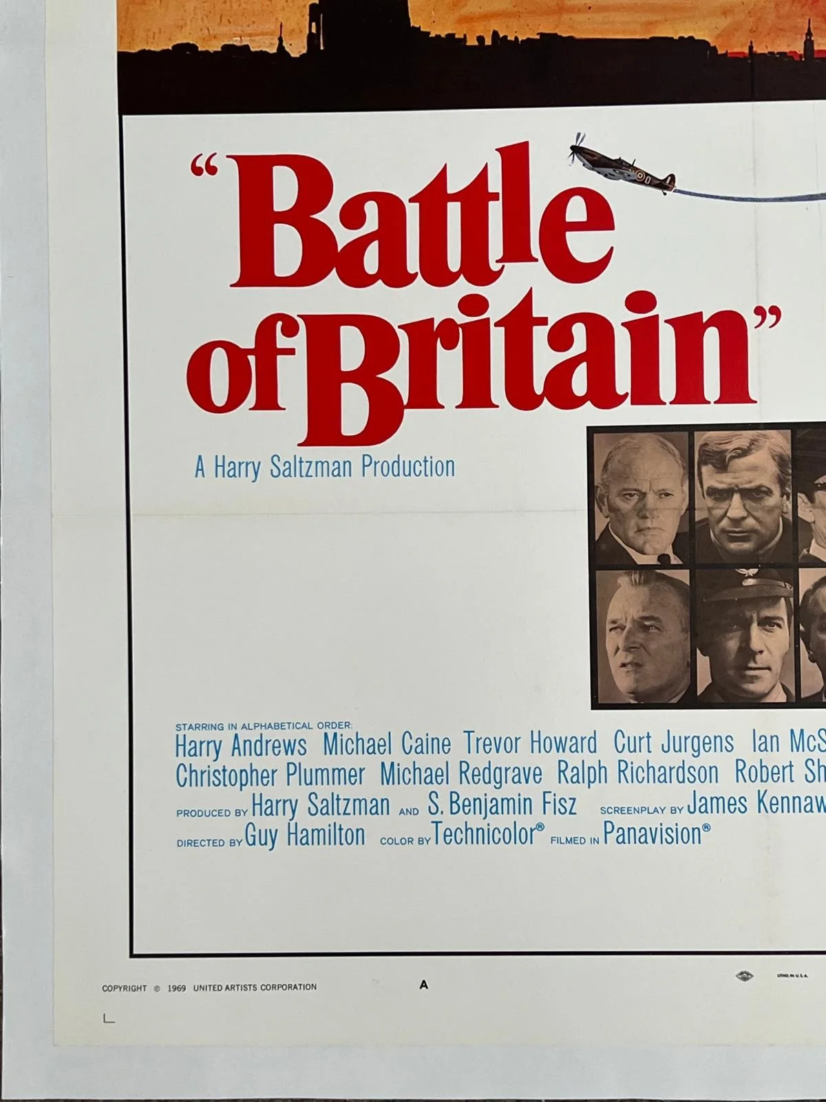 Battle of Britain 1969 Original US 1 Sheet (A) LINEN BACKED 27X41" Film Poster, изображение 2
