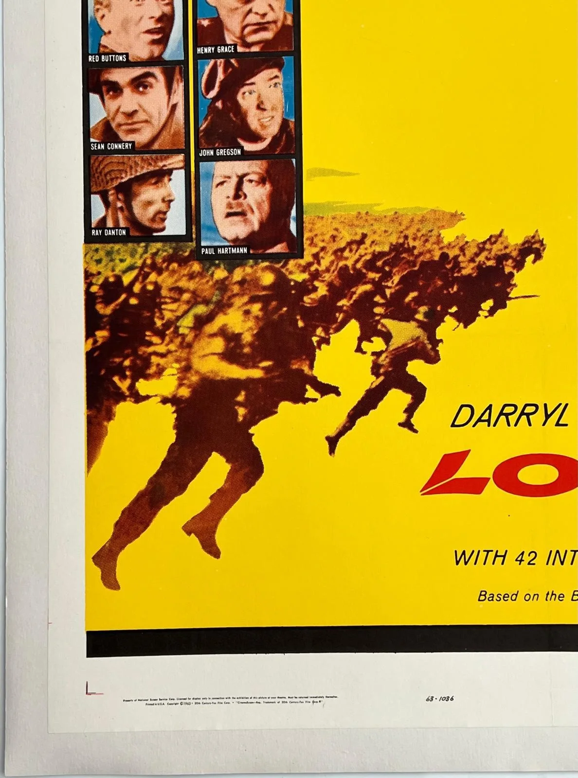 The Longest Day 1962 US 1 Sheet LINEN BACKED Film Poster 27x41" John Wayne WWII, изображение 3