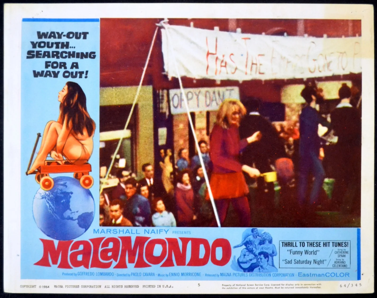 MALAMONDO 1964 Paolo Cavara, Adriano Celentano 6 LOBBY CARDS, изображение 4