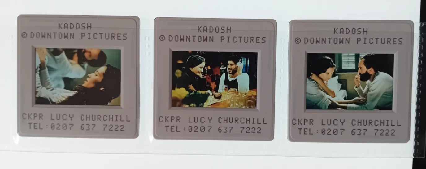 LOT OF 3 ORIGINAL PRESS PHOTOS + 3 35mm SLIDES & SYNOPSIS SHEET KADOSH Isreal, изображение 2