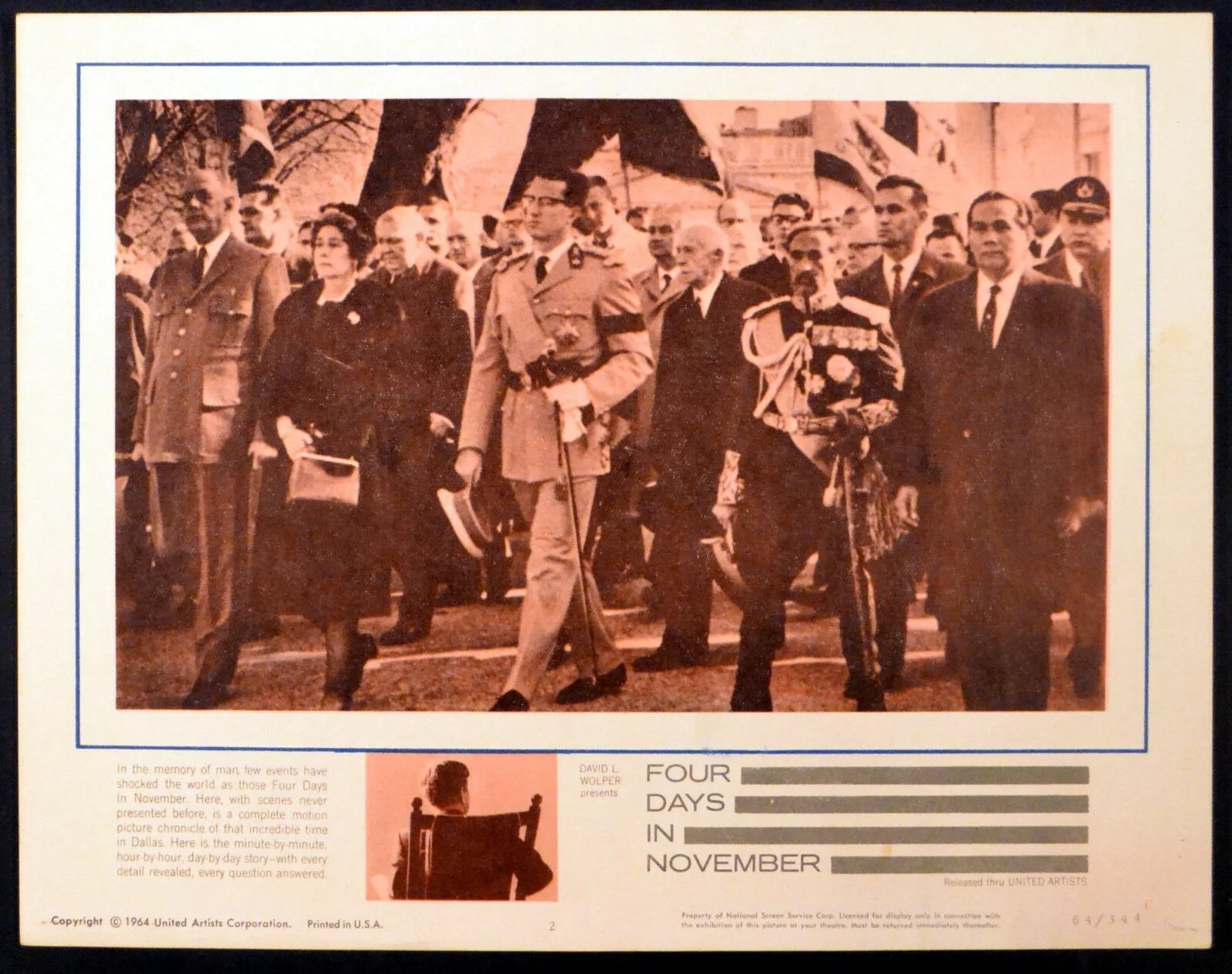 FOUR DAYS IN NOVEMBER 1964 President John Kennedy LOBBY SET, image 2