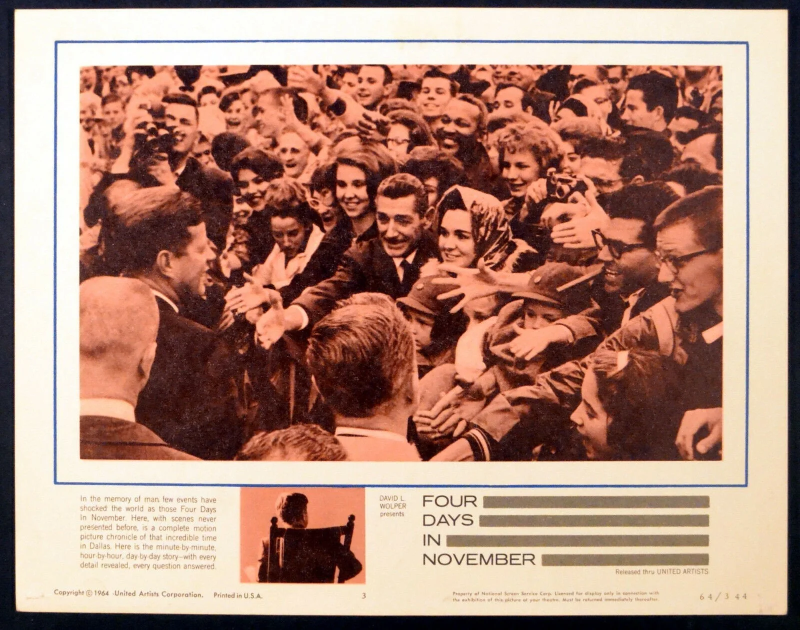 FOUR DAYS IN NOVEMBER 1964 President John Kennedy LOBBY SET, image 3