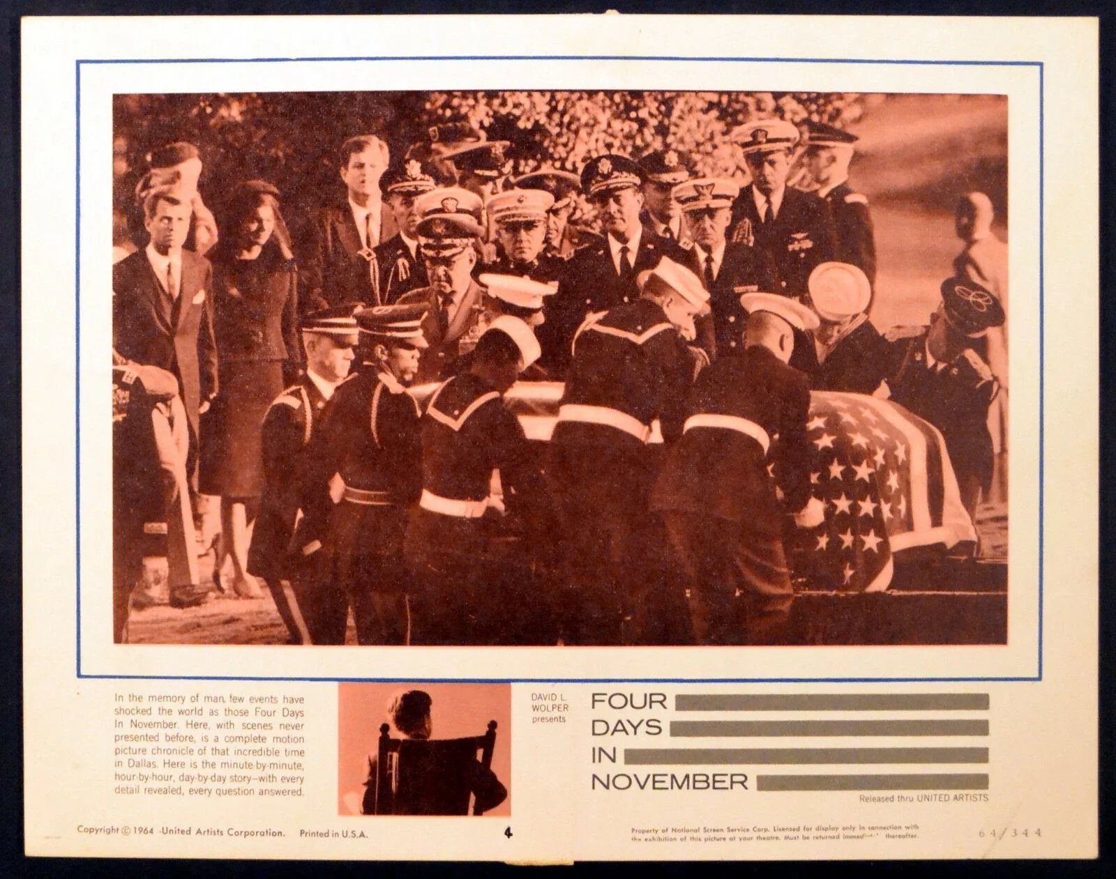 FOUR DAYS IN NOVEMBER 1964 President John Kennedy LOBBY SET, image 4