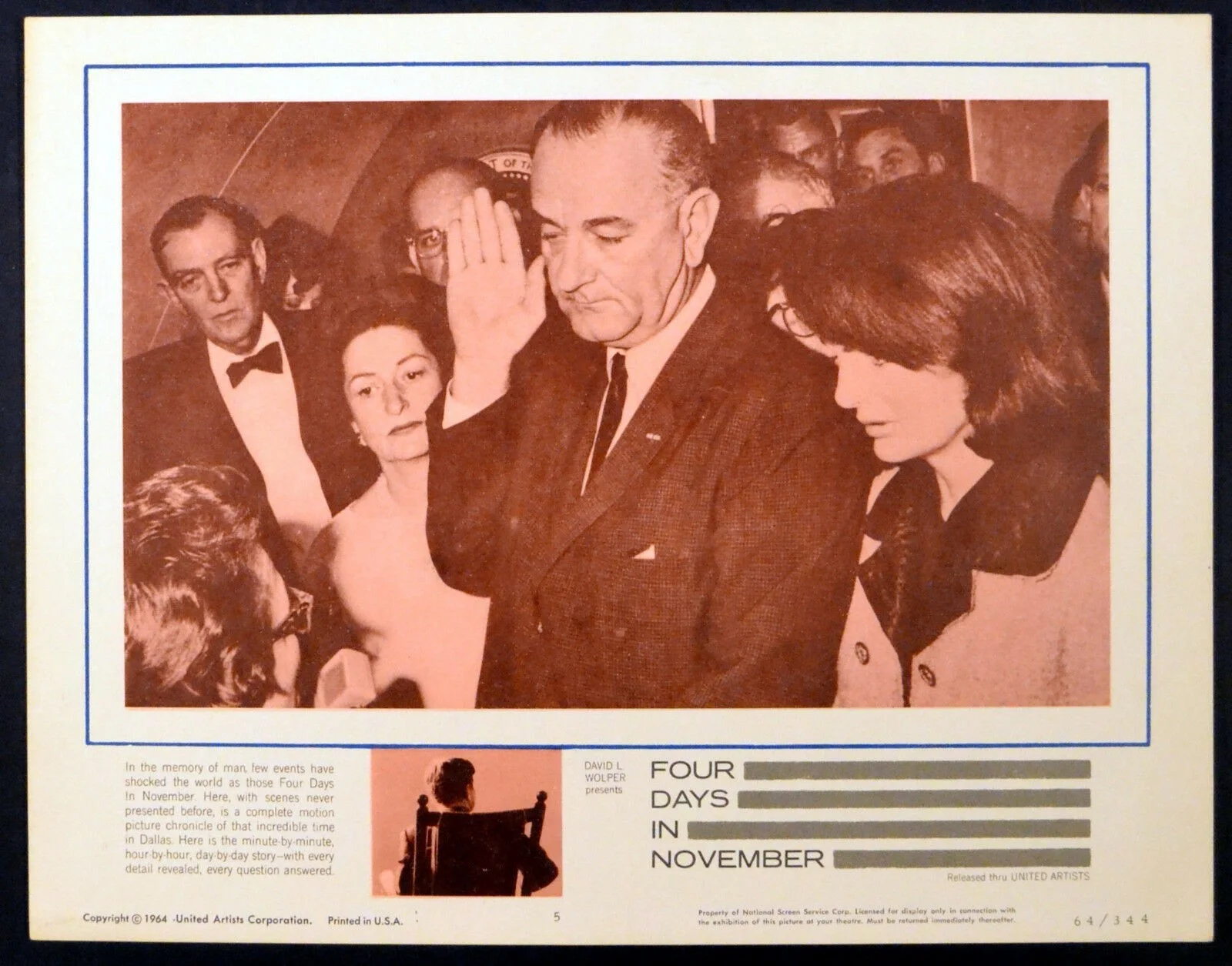 FOUR DAYS IN NOVEMBER 1964 President John Kennedy LOBBY SET, image 5