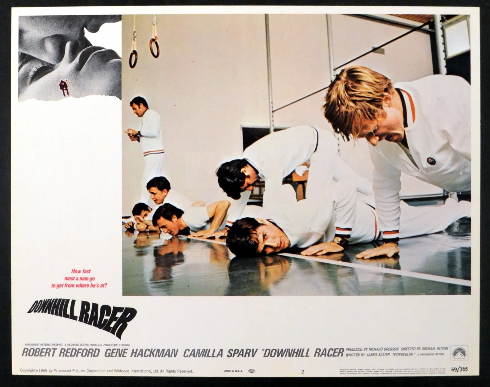 DOWNHILL RACER 1969 Robert Redford, Camilla Sparv 5 LOBBY CARDS, image 2
