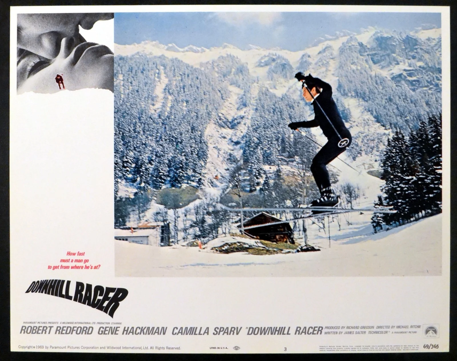 DOWNHILL RACER 1969 Robert Redford, Camilla Sparv 5 LOBBY CARDS, image 3