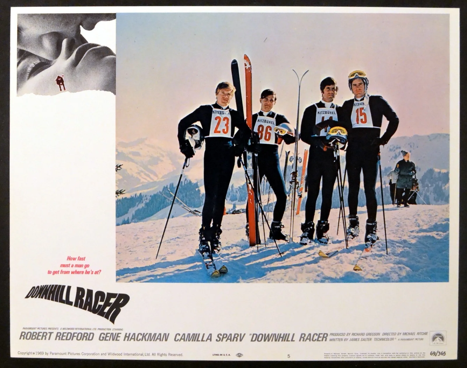 DOWNHILL RACER 1969 Robert Redford, Camilla Sparv 5 LOBBY CARDS, image 5
