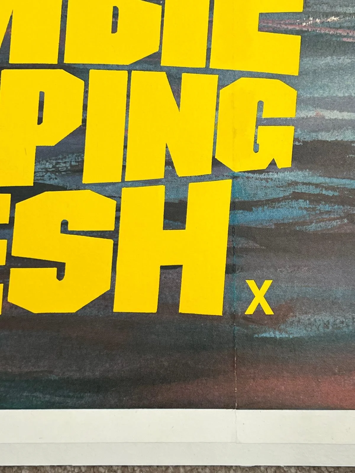 Zombie Creeping Flesh UK Quad 1980 Original LINEN BACKED Poster 30x40" AKA Virus, изображение 2