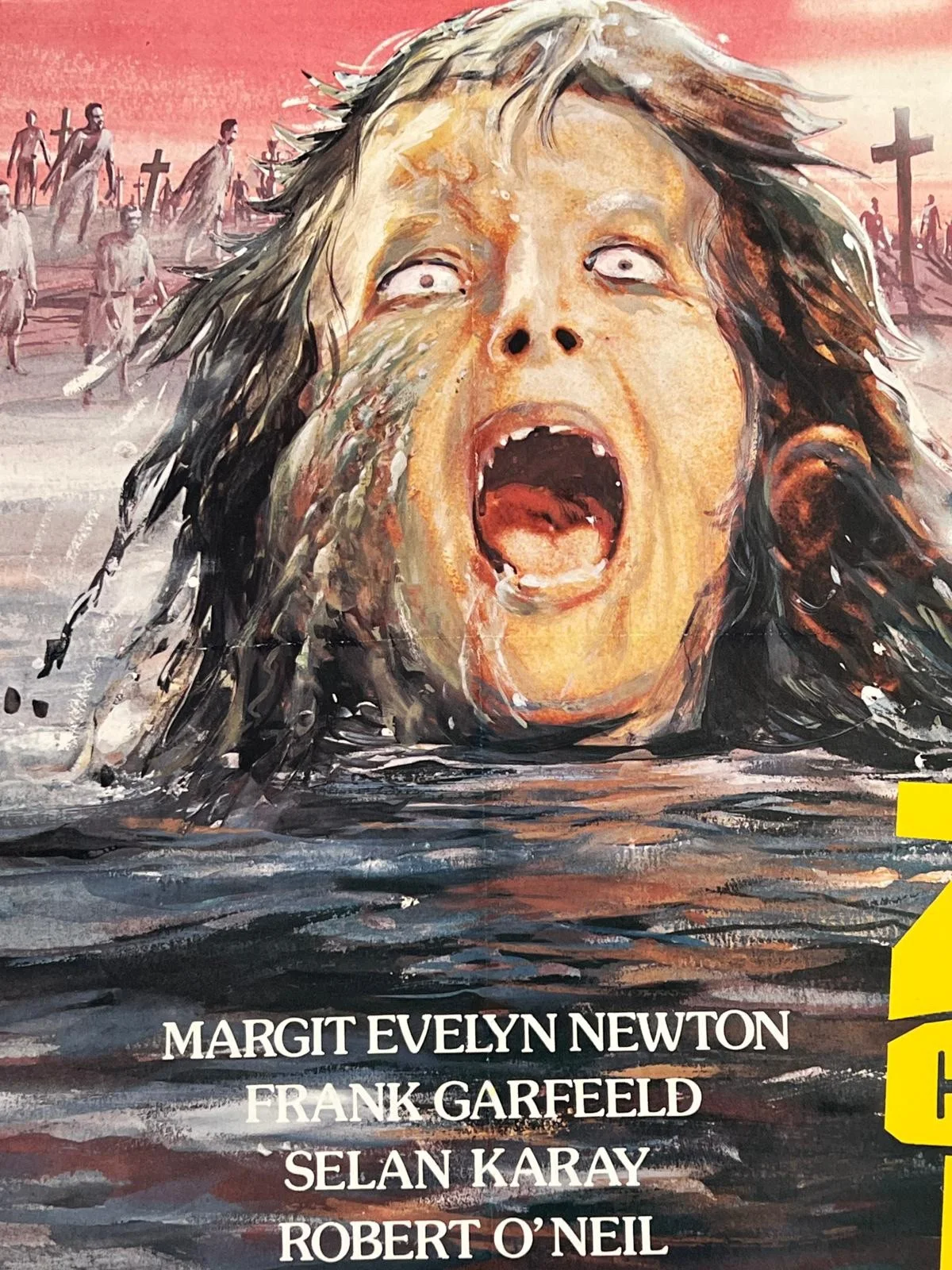 Zombie Creeping Flesh UK Quad 1980 Original LINEN BACKED Poster 30x40" AKA Virus, изображение 4