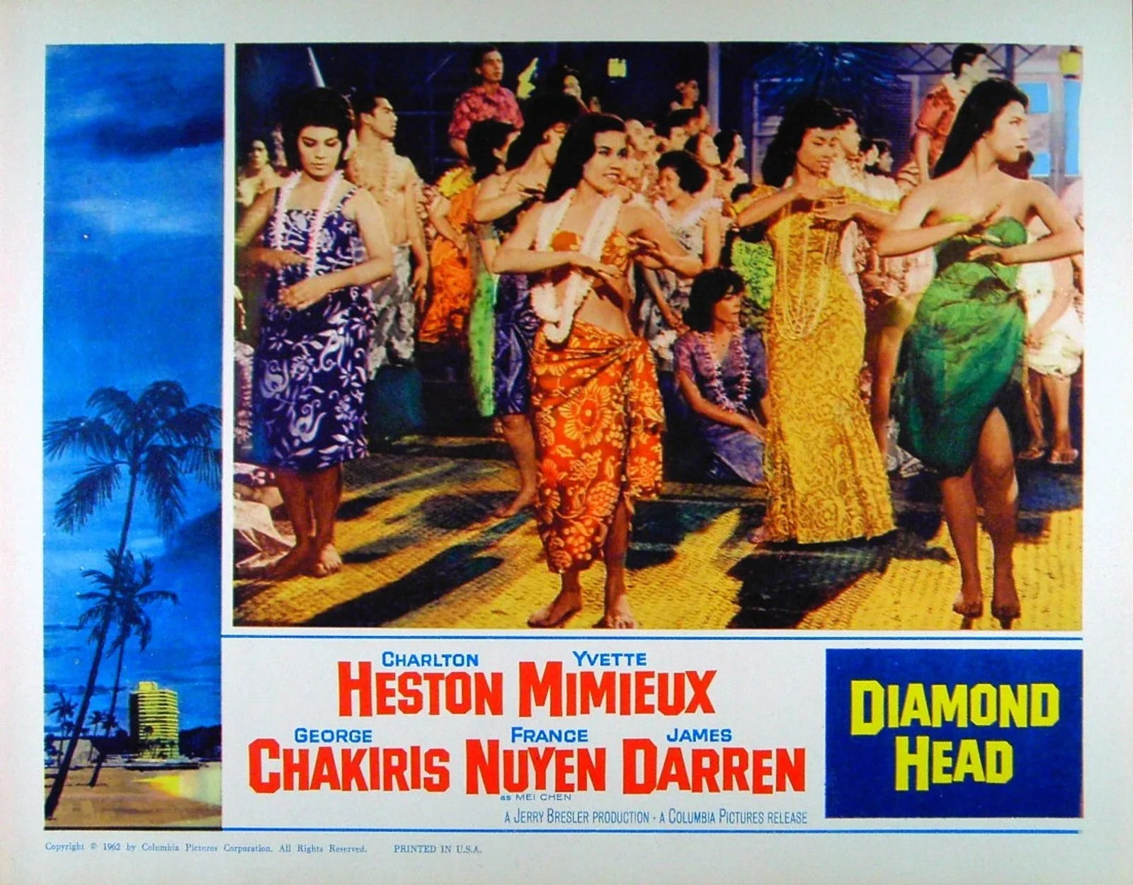 DIAMOND HEAD 1963 Charlton Heston, Yvette Mimieux 7 U.S. LOBBY CARDS, изображение 2