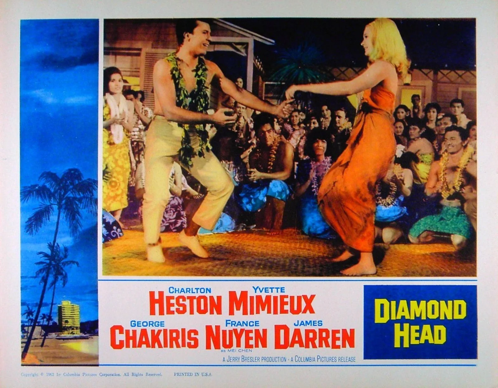 DIAMOND HEAD 1963 Charlton Heston, Yvette Mimieux 7 U.S. LOBBY CARDS, изображение 4