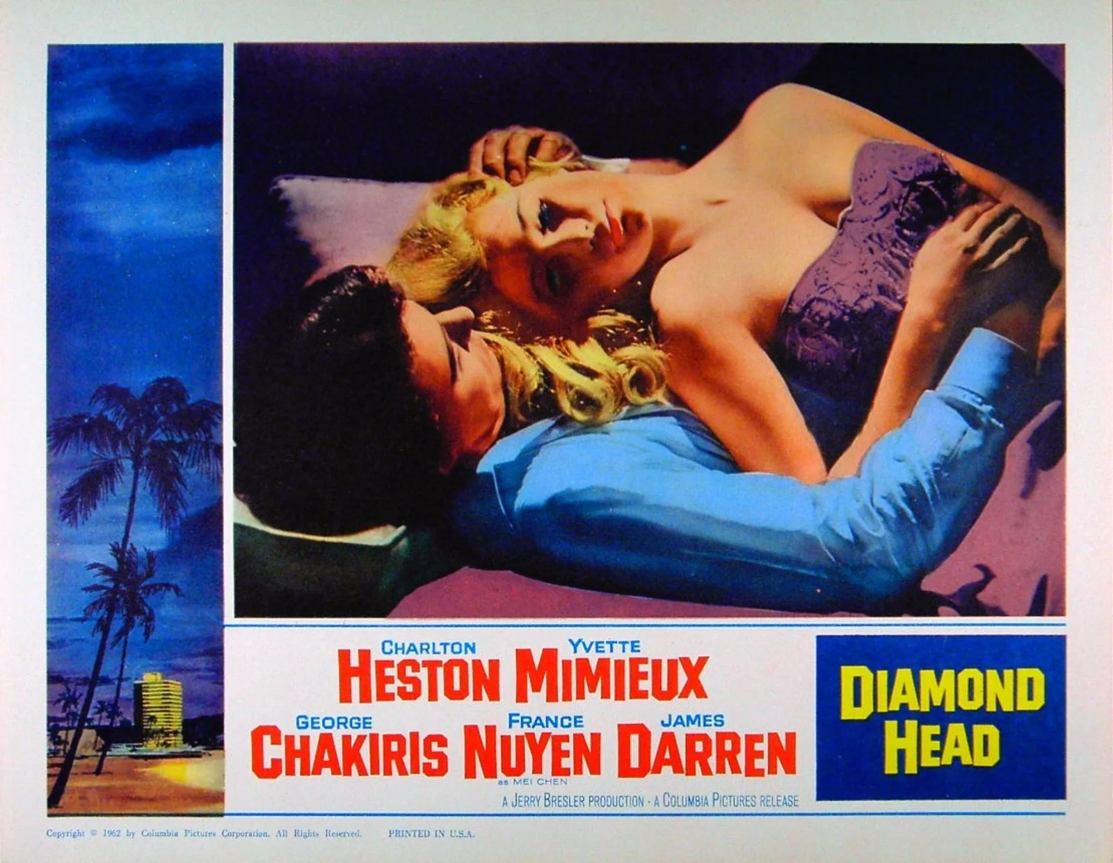 DIAMOND HEAD 1963 Charlton Heston, Yvette Mimieux 7 U.S. LOBBY CARDS, изображение 5