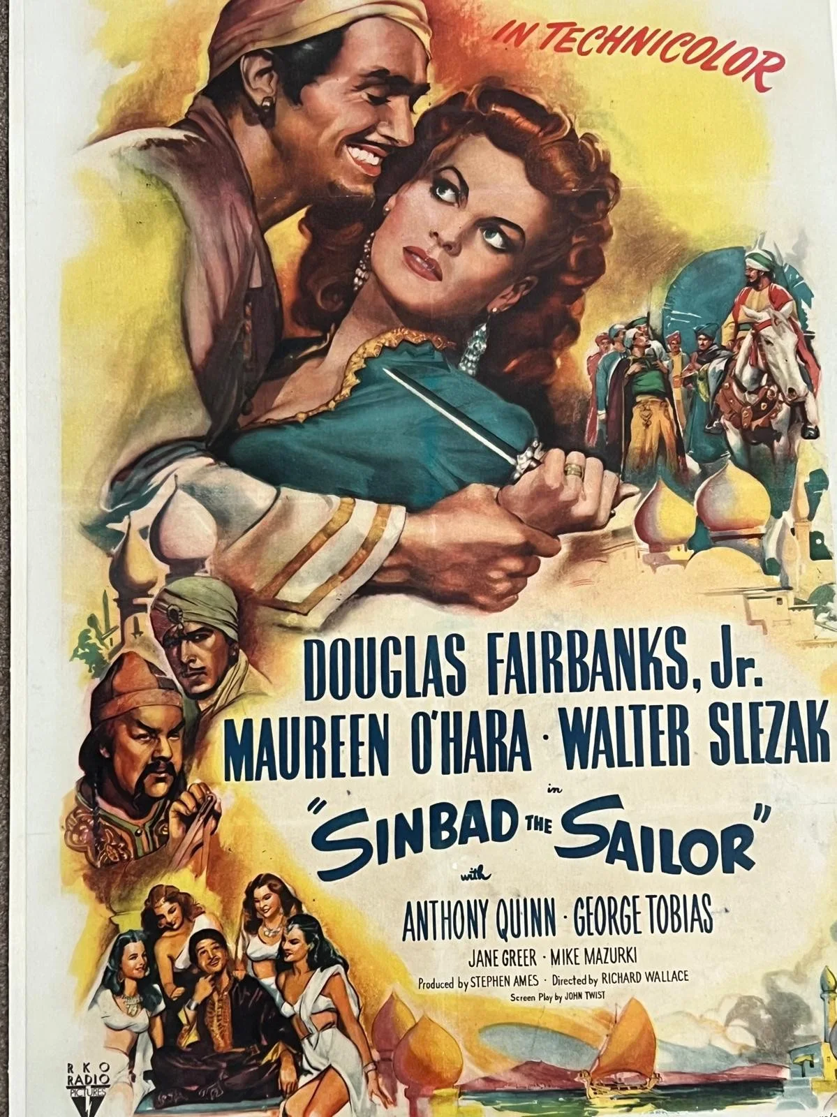 Sinbad The Sailor 1946 US 1 Sheet Original LINEN BACKED Film Poster w/cert 27x41, изображение 4