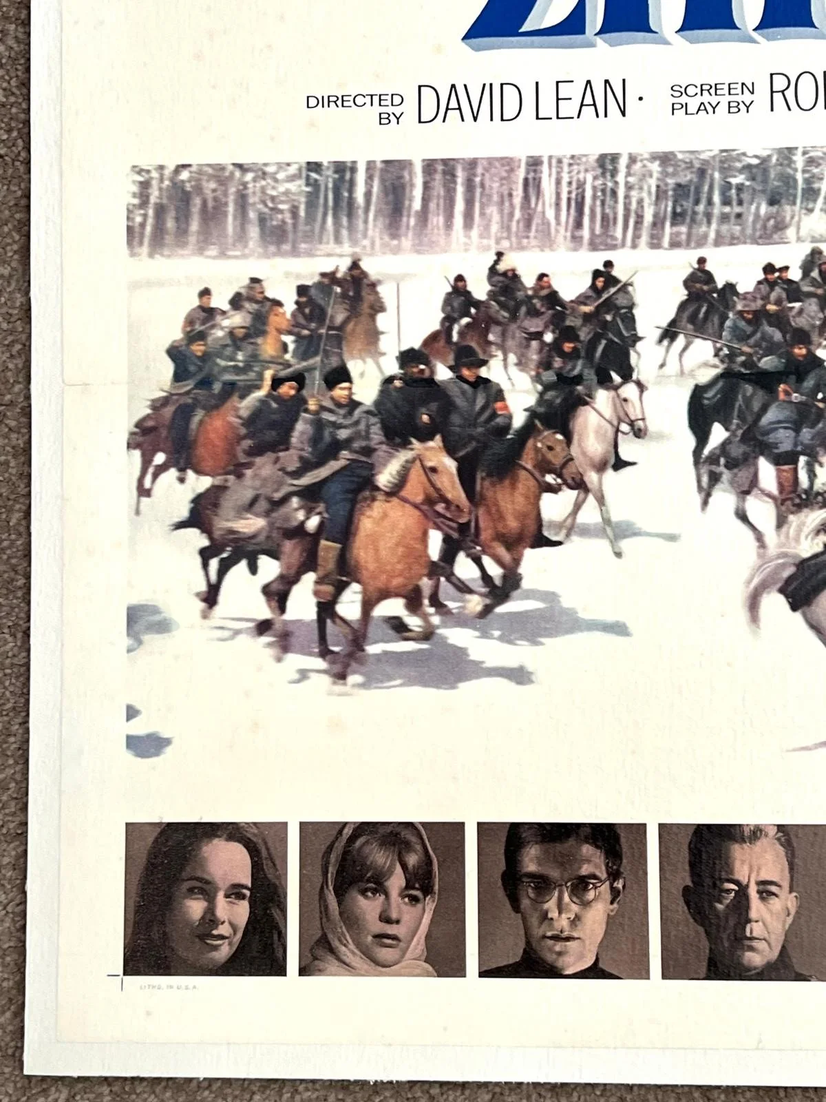 Doctor Zhivago US 1 Sheet 1965 LINEN BACKED w/cert 27x41" Original Film Poster, изображение 5