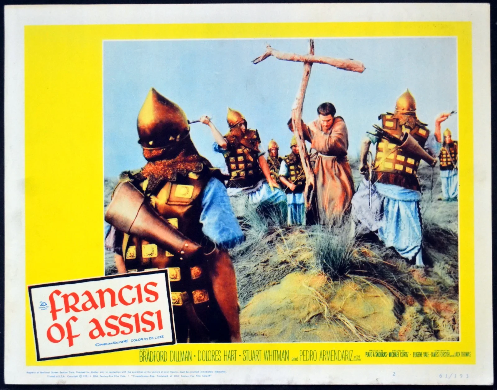 FRANCIS OF ASSISI 1961 Bradford Dillman, Dolores Hart LOBBY SET, image 2