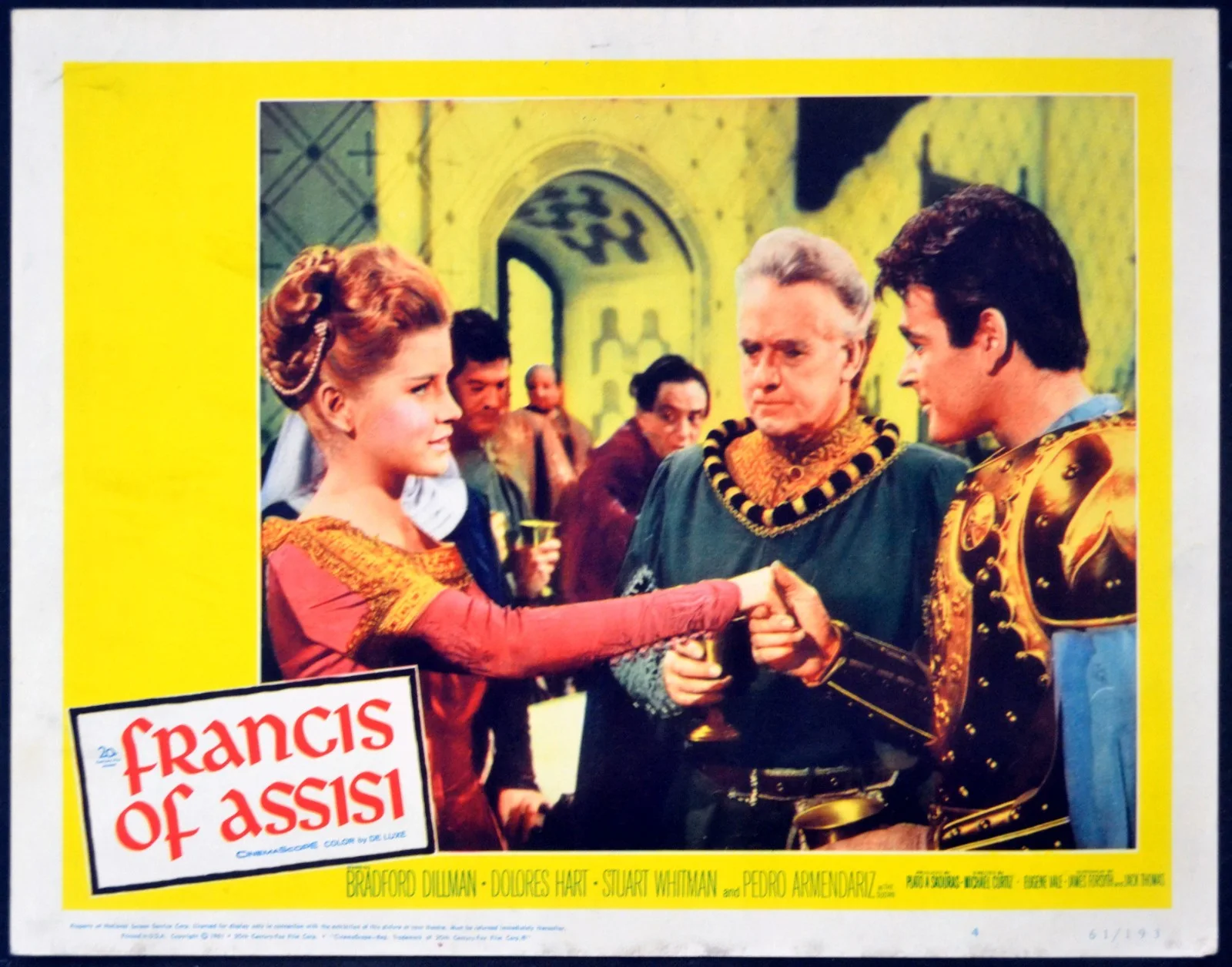 FRANCIS OF ASSISI 1961 Bradford Dillman, Dolores Hart LOBBY SET, image 4