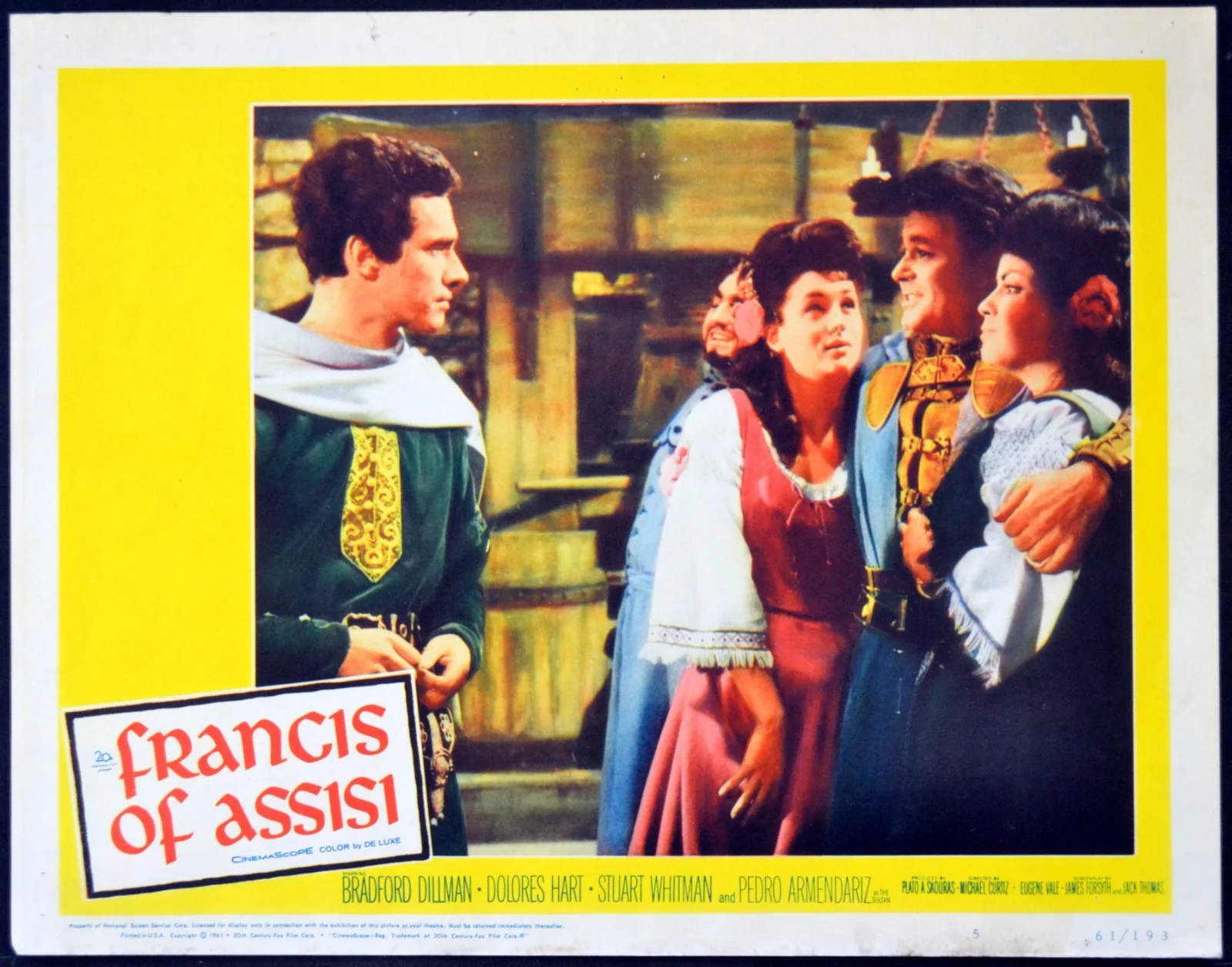 FRANCIS OF ASSISI 1961 Bradford Dillman, Dolores Hart LOBBY SET, image 5