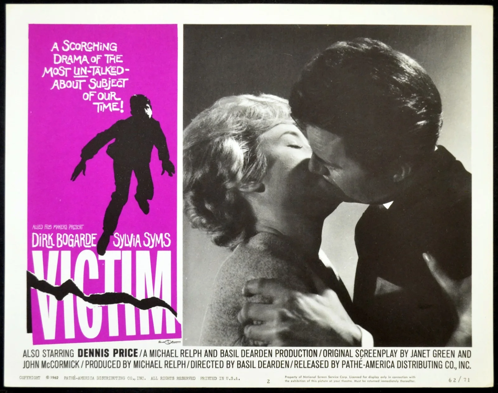 VICTIM 1961 Dirk Bogarde, Sylvia Syms, Dennis Price, John Cairney 5 LOBBY CARDS, image 2