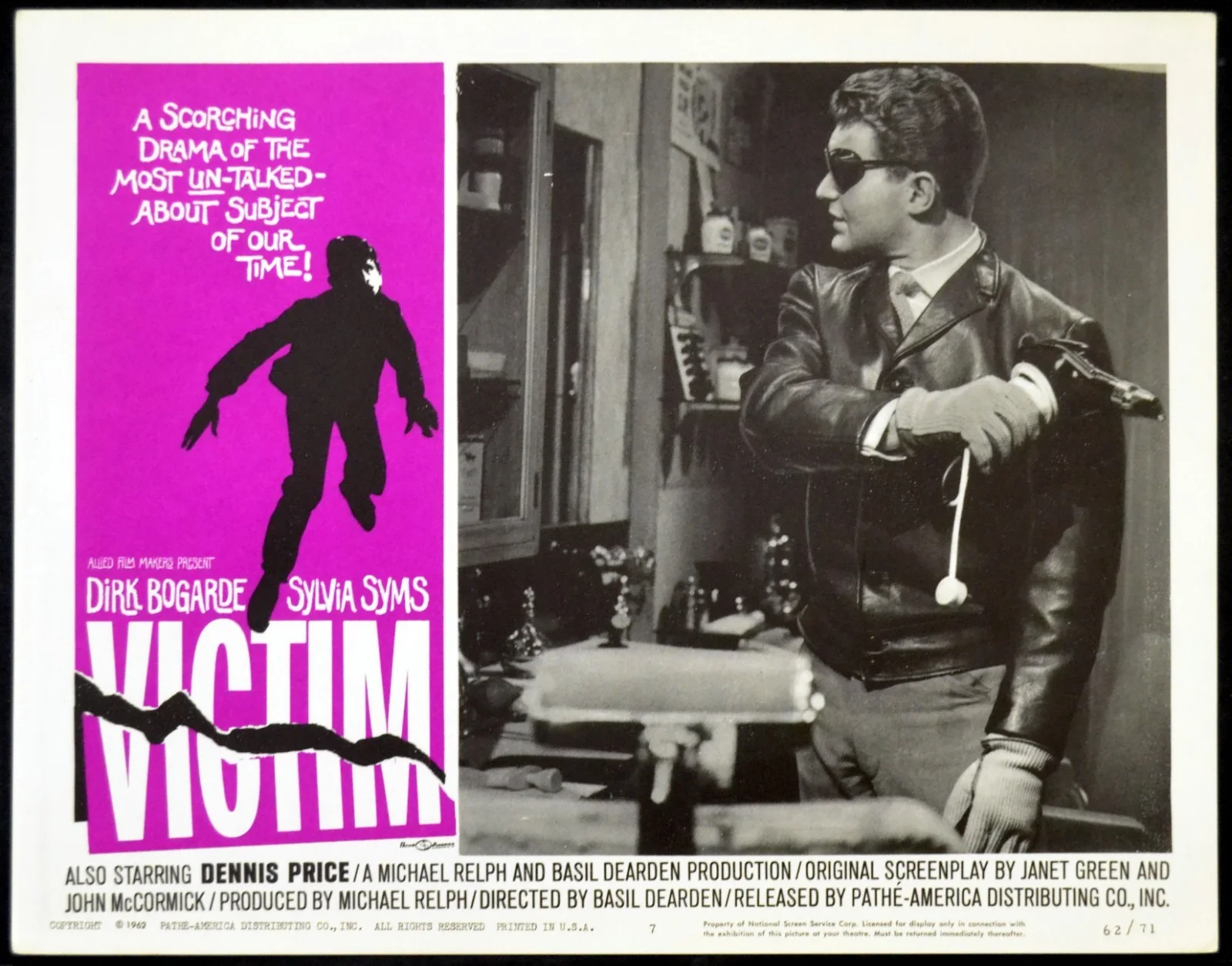 VICTIM 1961 Dirk Bogarde, Sylvia Syms, Dennis Price, John Cairney 5 LOBBY CARDS, image 4