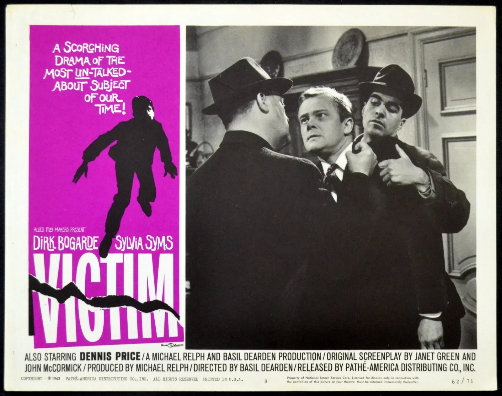 VICTIM 1961 Dirk Bogarde, Sylvia Syms, Dennis Price, John Cairney 5 LOBBY CARDS, image 5