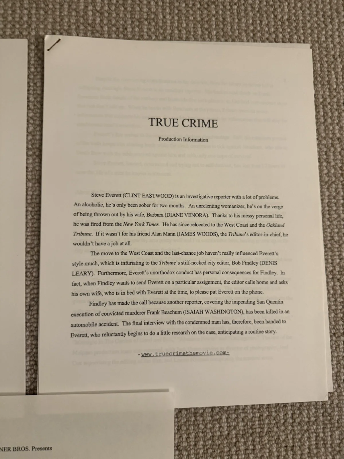 TRUE CRIME FILM PACK Synopsis Announcement Production & Stills - Clint Eastwood, изображение 5
