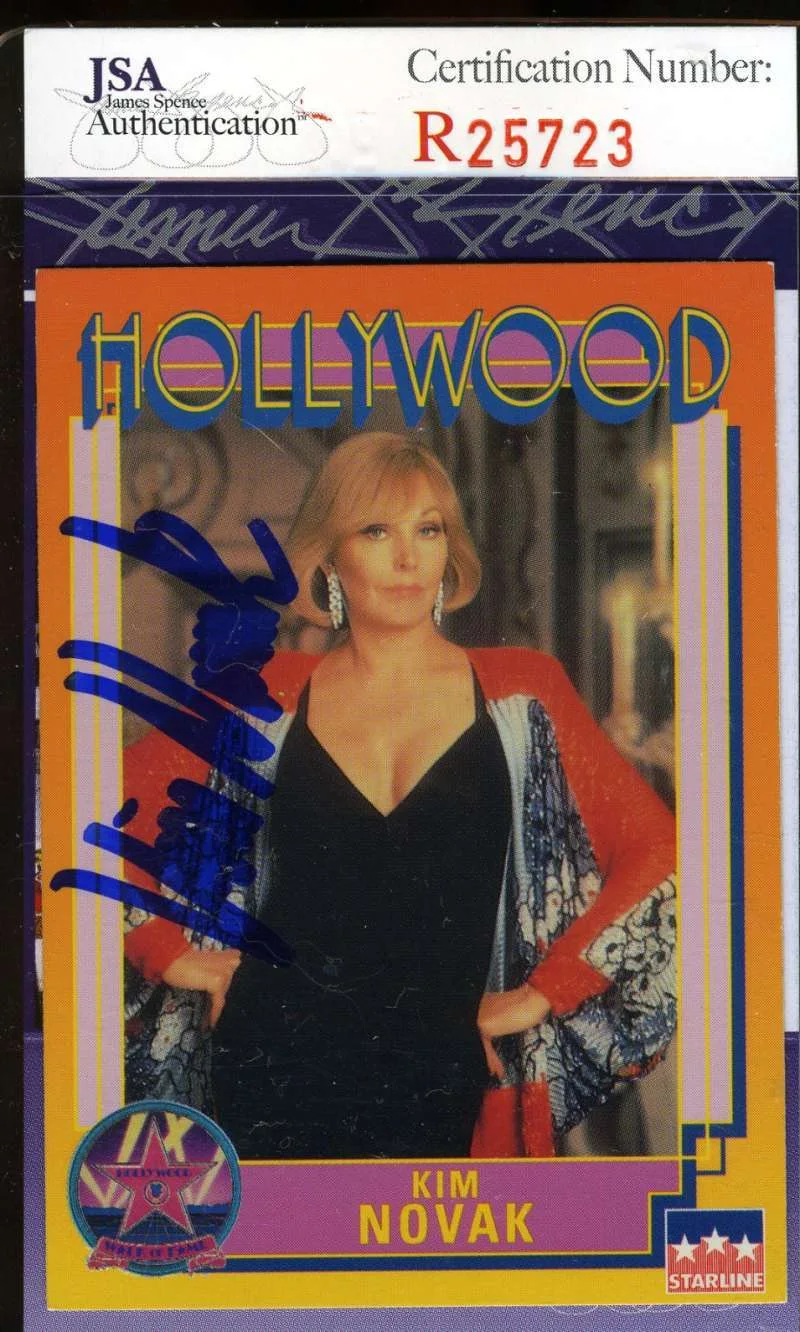 KIM NOVAK — Kim Novak Hand Signed Jsa Hollywood Walk Fame Card Autograph Authentic