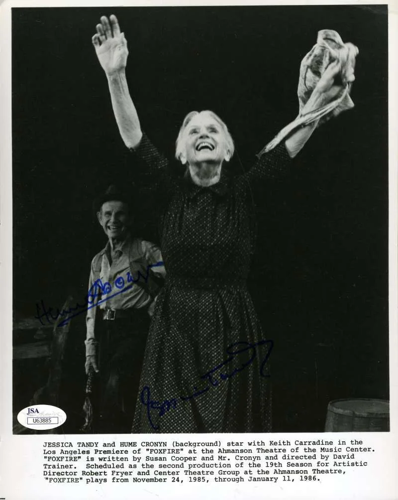 HUME CRONYN JESSICA TANDY — Hume Cronyn Jessica Tandy Jsa Coa Hand Signed 8x10 Photo Autographed