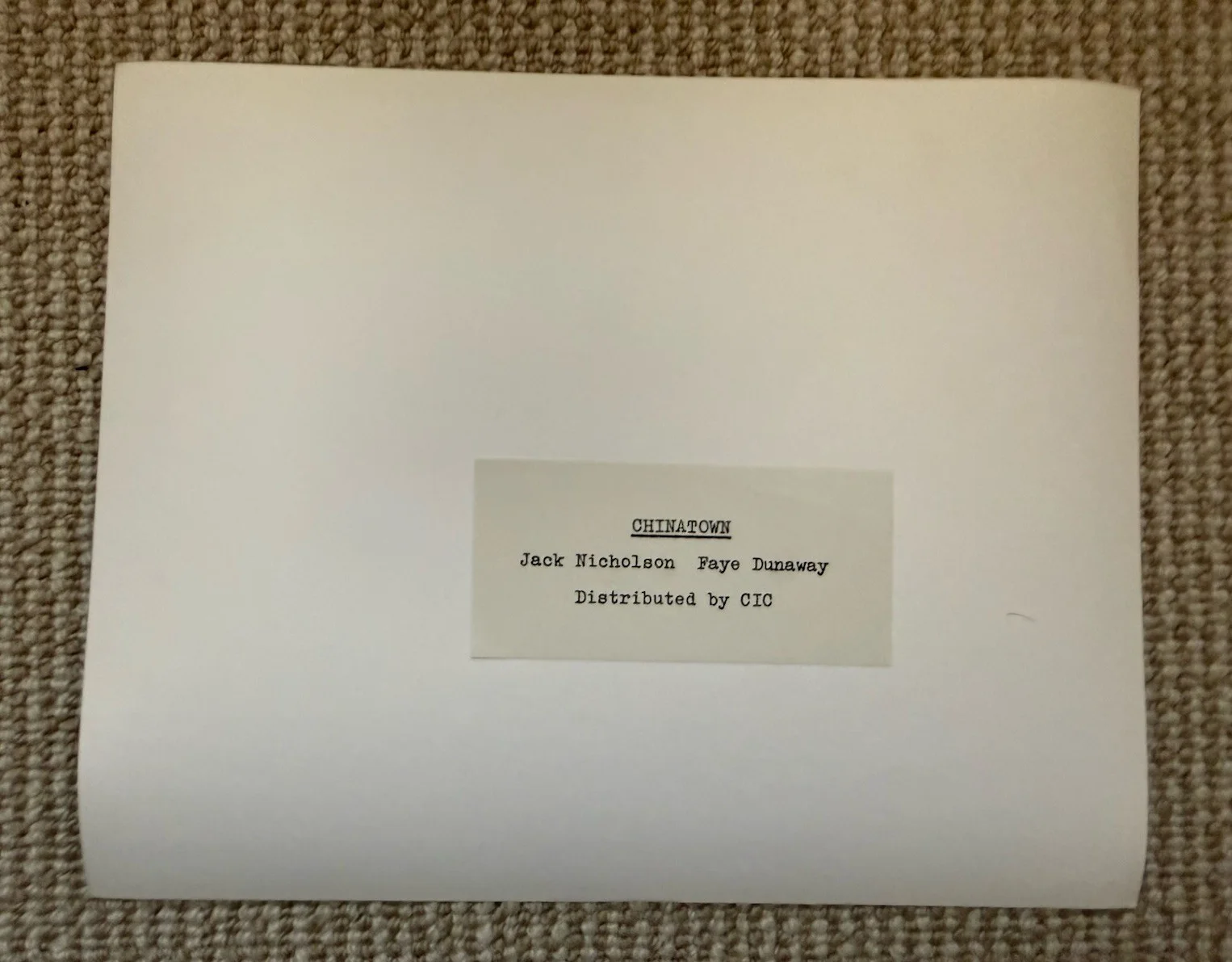 CHINATOWN Nicholson, Dunaway 1984 ORIGINAL UK 8" x 10" PRESS/PUBLICITY PHOTO, изображение 2