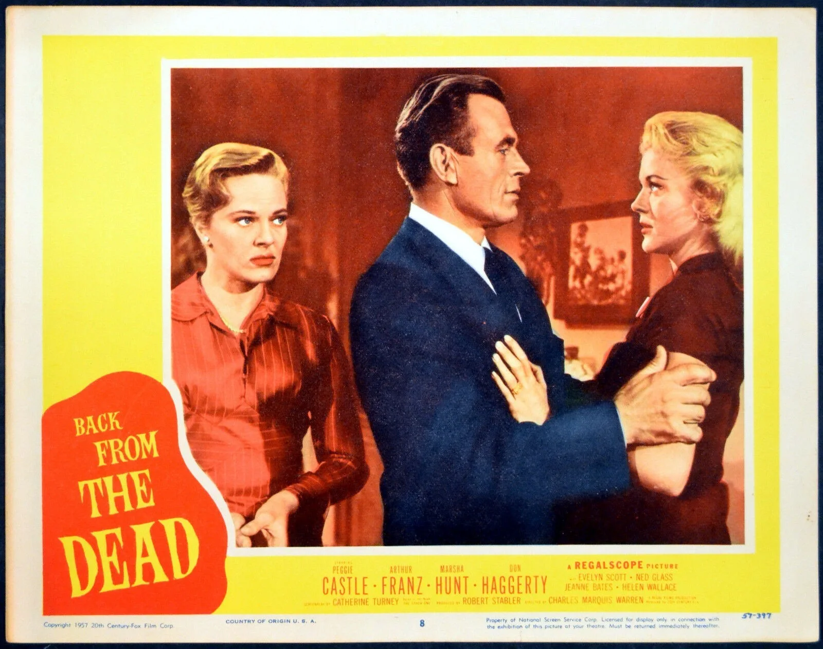 BACK FROM THE DEAD 1957 Peggie Castle, Arthur Franz, Marsha Hunt 2 LOBBY CARDS, изображение 2