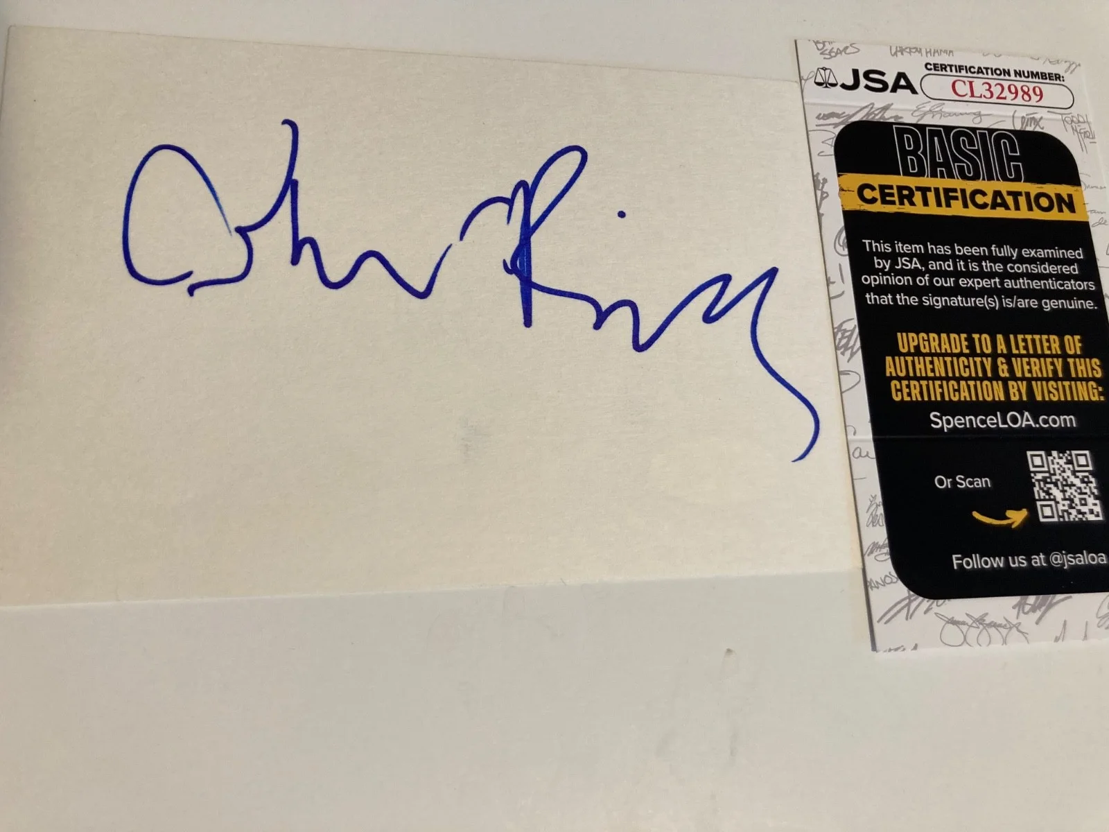 JOHN C. REILLY — JOHN C. REILLY signed 4x6 card "THE PERFECT STORM" "BOOGIE NIGHTS JSA#CL32989