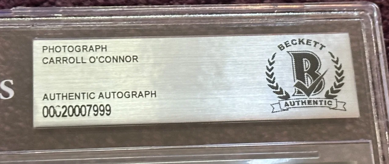 CARROLL O'CONNOR — CARROLL O'CONNOR Signed 8 X 10 PHOTO Beckett Encapsulated (BAS), изображение 3
