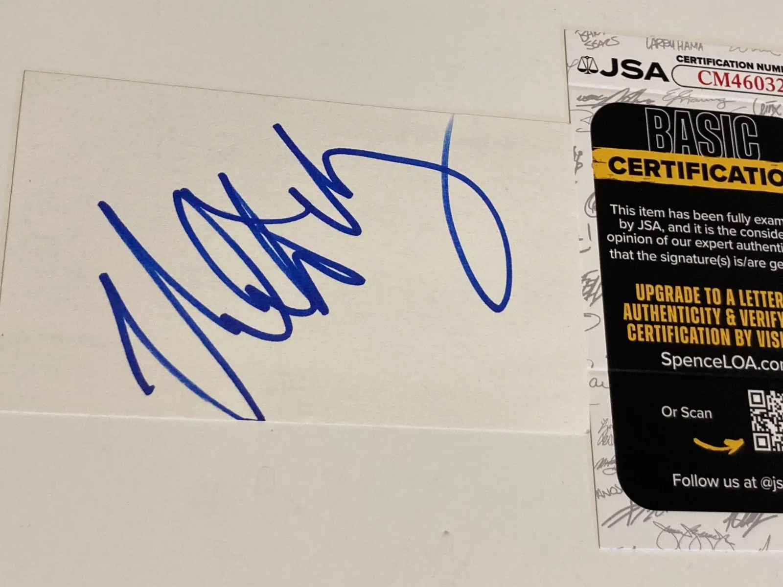 REBECCA DeMORNAY — REBECCA DeMORNAY signed 3x5 card "RISKY BUSINESS", "THE HAND THAT JSA #CM46032