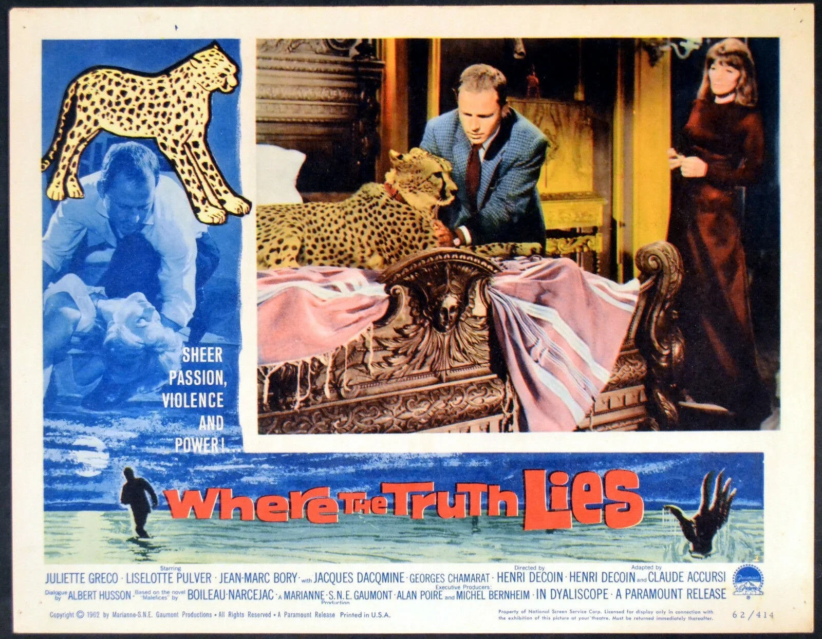 WHERE THE TRUTH LIES 1962 Juliette Gréco, Jean-Marc Bory 4 LOBBY CARDS, изображение 2