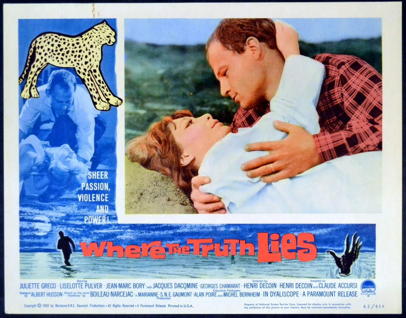 WHERE THE TRUTH LIES 1962 Juliette Gréco, Jean-Marc Bory 4 LOBBY CARDS, изображение 3