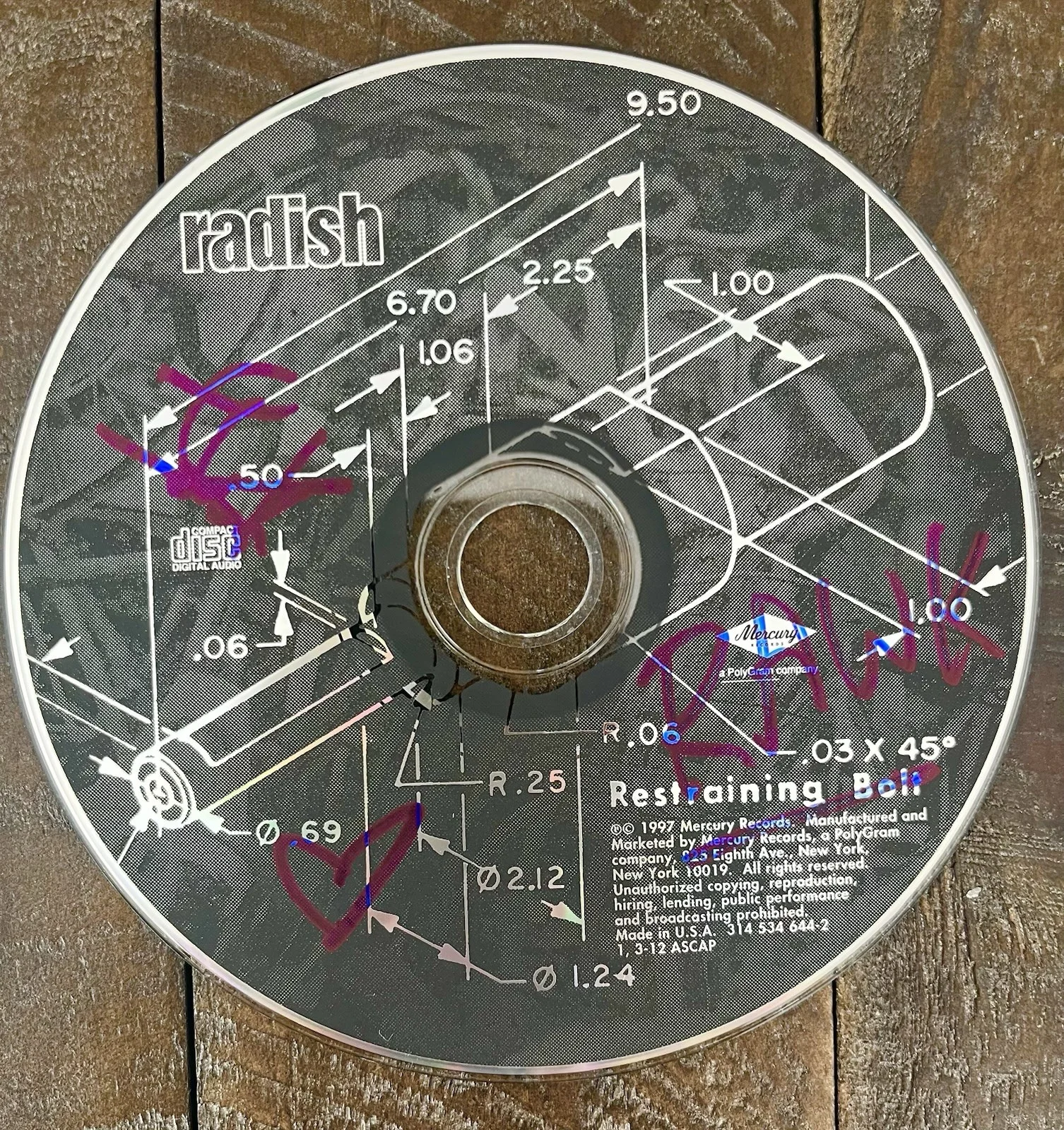 Radish - Restraining Bolt SIGNED CD AUTOGRAPHED Ben Kweller & John Kent RARE OOP, image 4