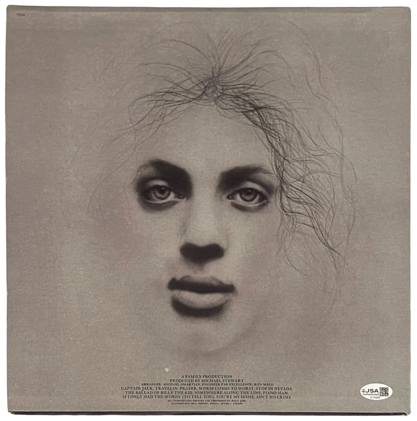 BILLY JOEL SIGNED PIANO MAN VINYL RECORD JSA COA CI14489, image 2